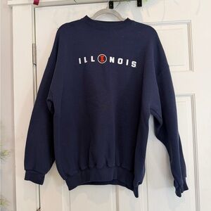 University of Illinois Navy Blue Crew Neck Sweatshirt